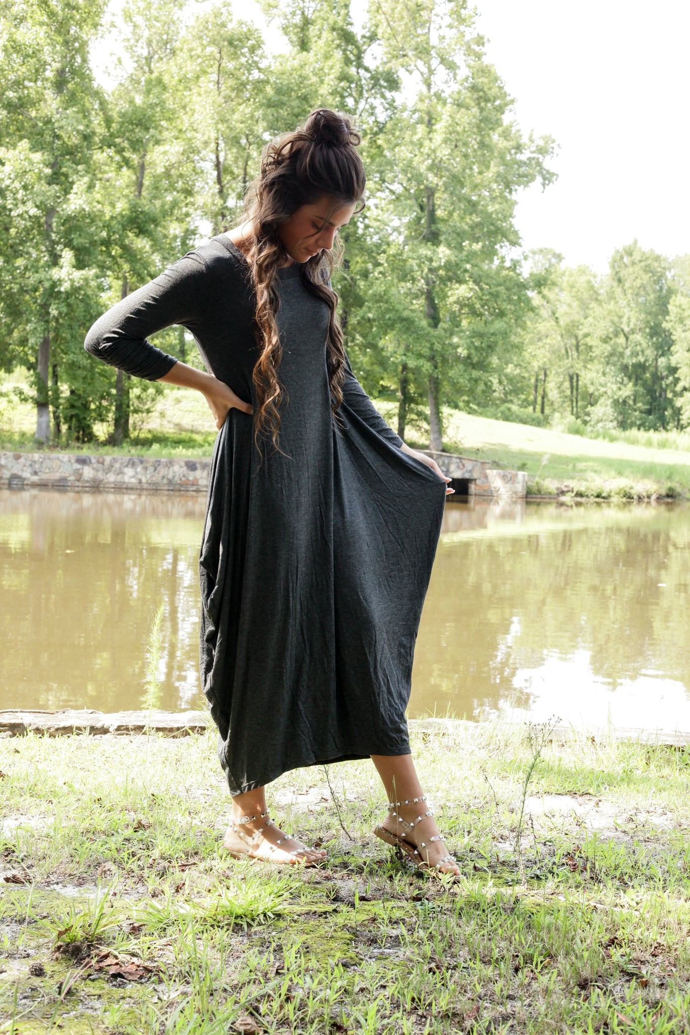 The Essential Classic Maxi Dress  BX1310 Black / S Official JT Merch