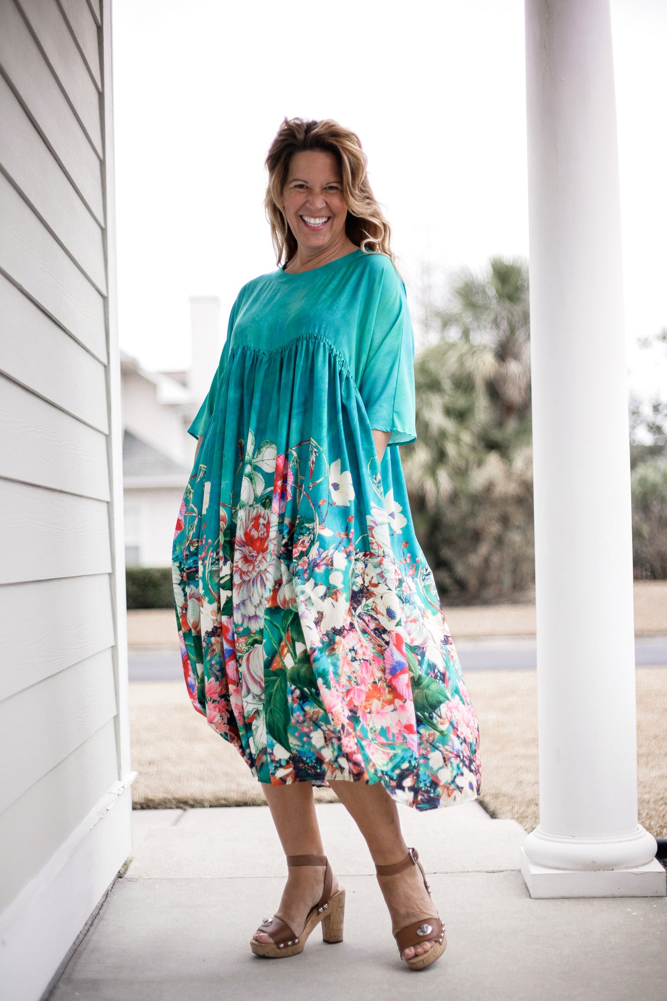 Green Floral Muu Muu Dress  BX1310 2X Official JT Merch